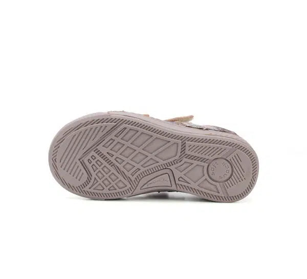 D.D.Step pantofi fete cu scai 25-30 Dark Grey cu dungi