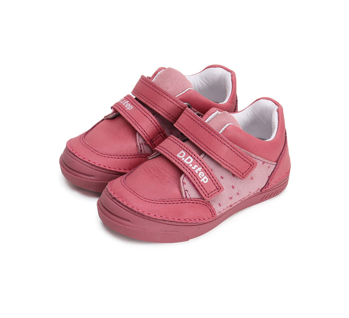 D.D.Step pantofi fete cu scai 25-30 Dark pink cu puncte mici
