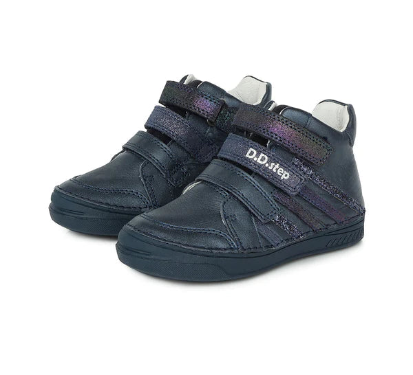 D.D.Step pantofi fete cu scai 25-30, Royal Blue cu dungi Imagine secundară a produsului