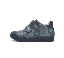 D.D.Step pantofi fete cu scai 25-30 Royal Blue cu floare si inimia