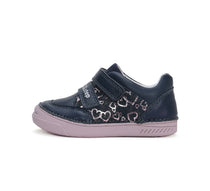 D.D.Step pantofi fete cu scai 25-30 Royal blue cu inimioare