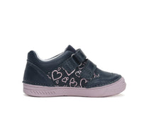 D.D.Step pantofi fete cu scai 25-30 Royal blue cu inimioare