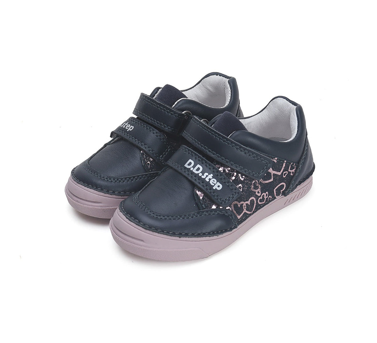 D.D.Step pantofi fete cu scai 25-30 Royal blue cu inimioare Fő kép