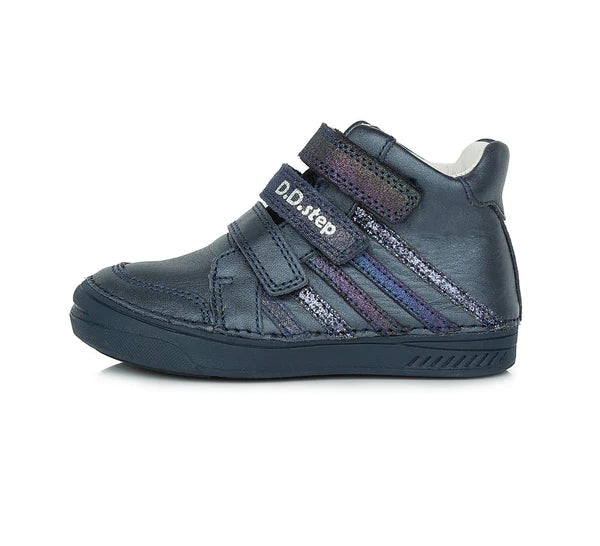 D.D.Step pantofi fete cu scai 31-36, Royal blue cu dungi Imagine principală a produsului