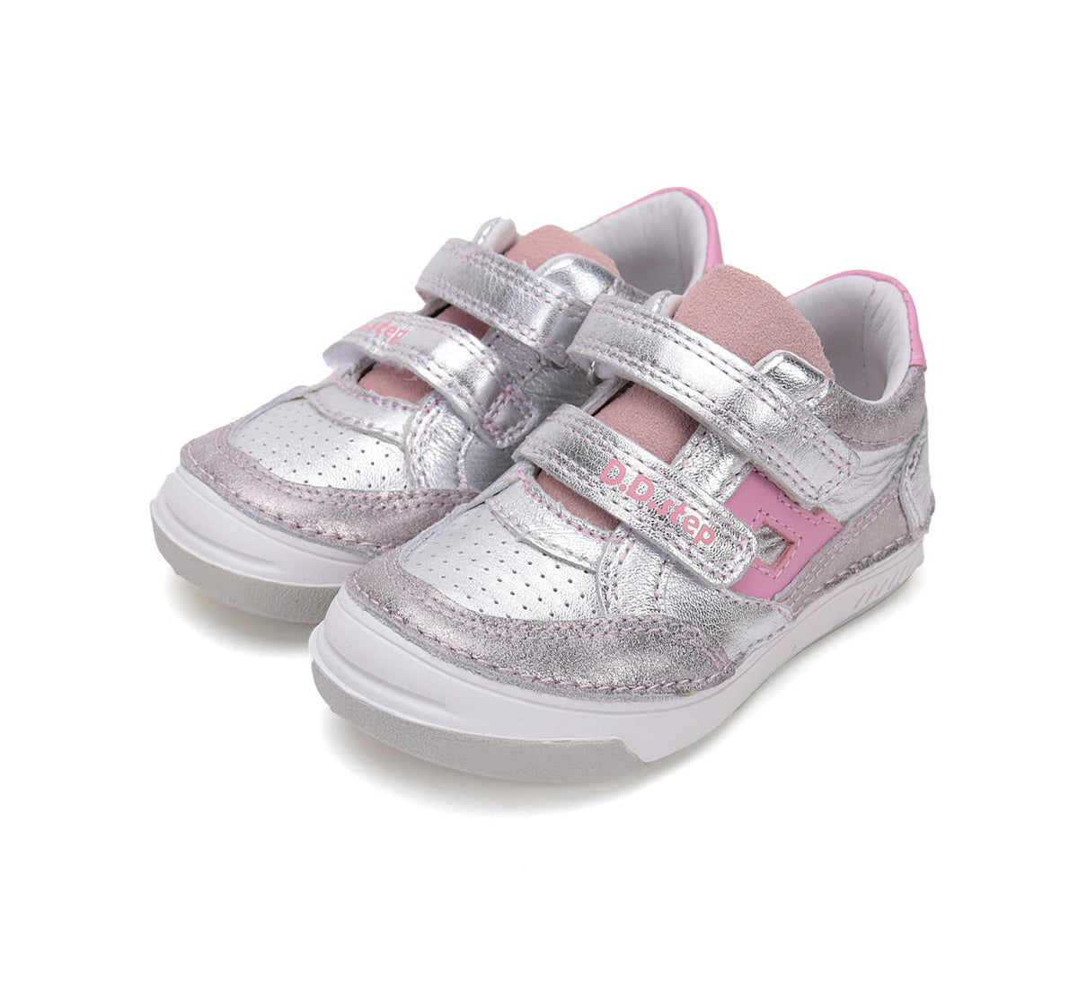 D.D.Step pantofi fete cu scai 31-36 Silver cu roz Imagine principală a produsului