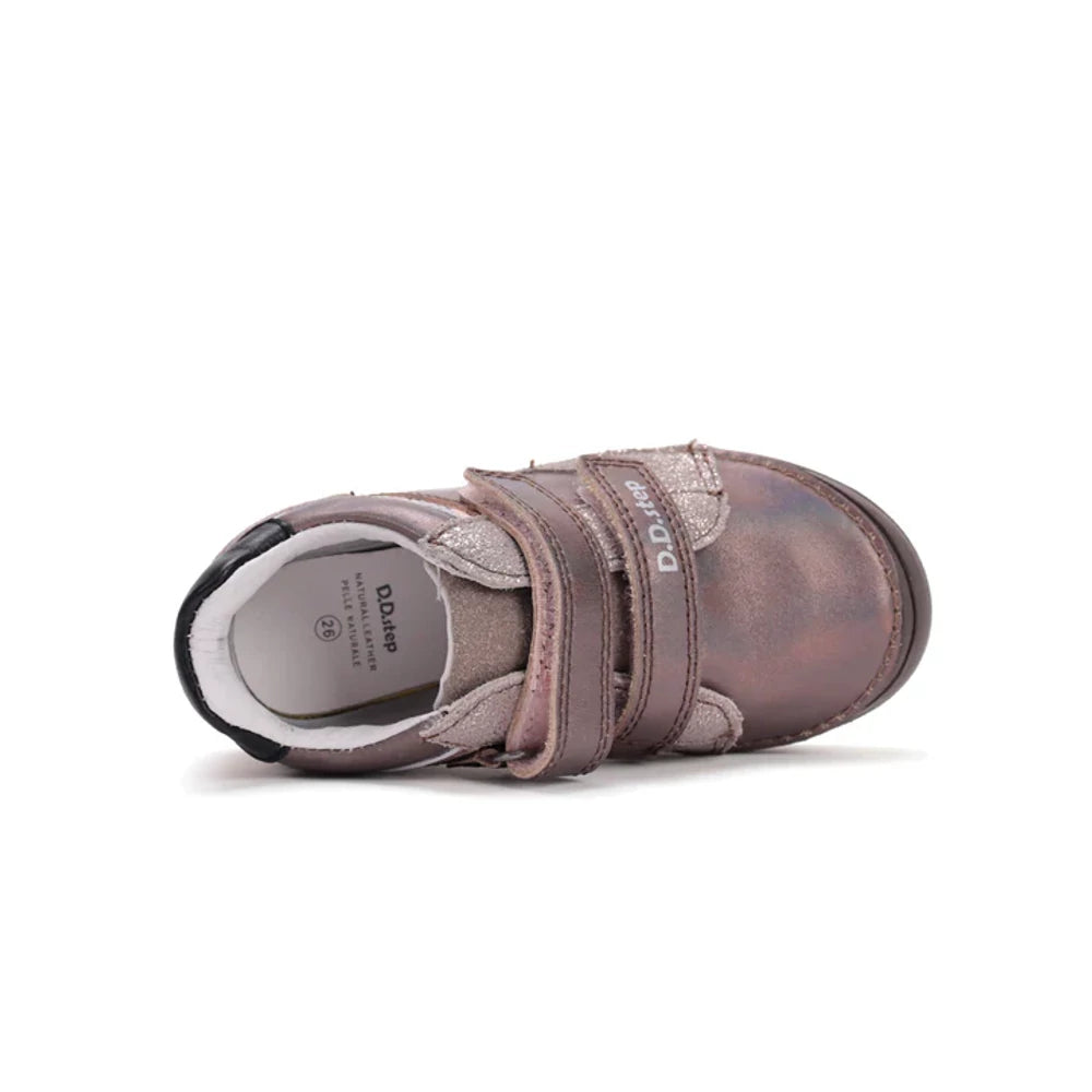 D.D.Step pantofi fete cu scai 32-37 Dark Grey cu animal print