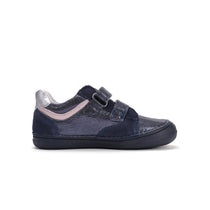 D.D.Step pantofi fete cu scai 32-37 Royal Blue cu dunga roz