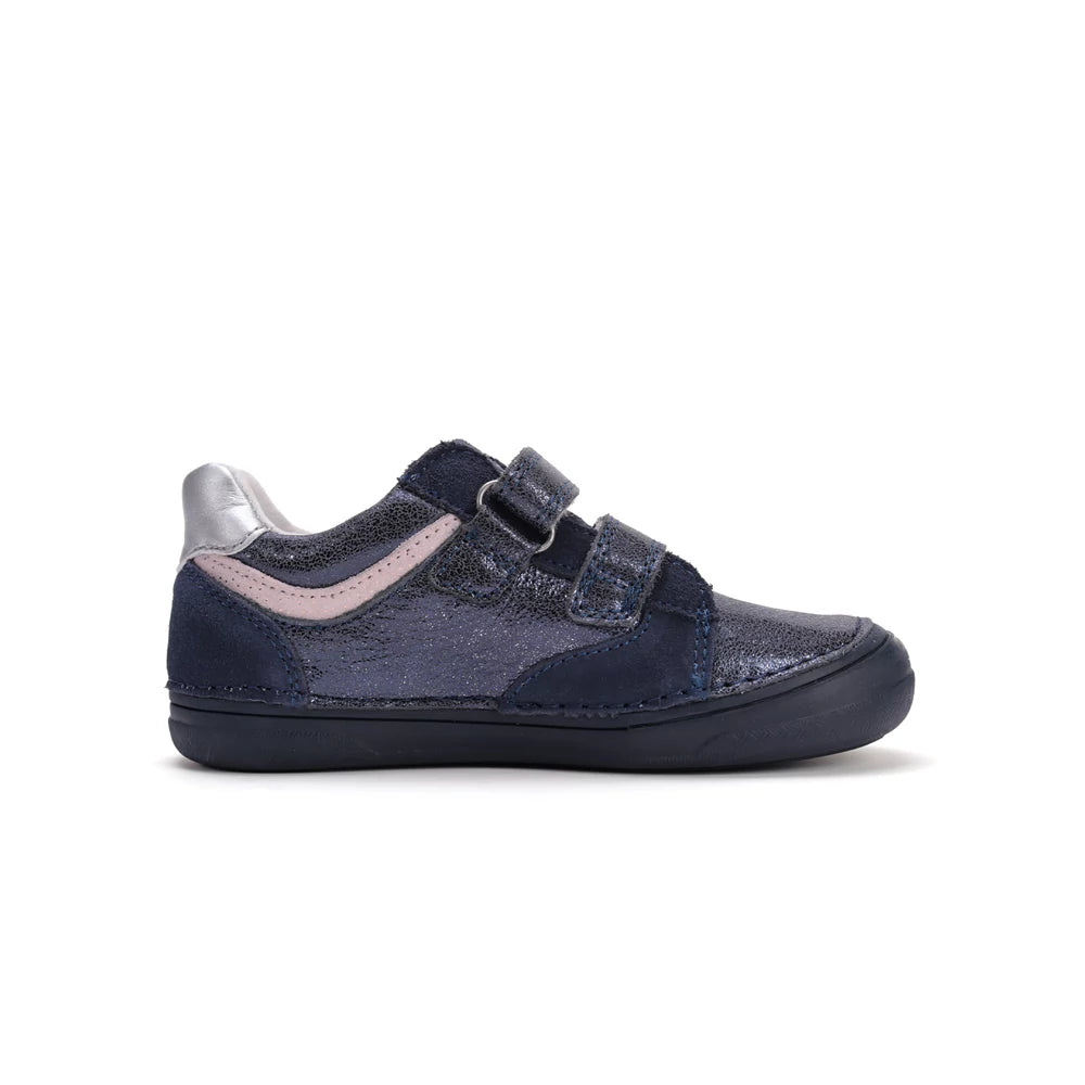 D.D.Step pantofi fete cu scai 32-37 Royal Blue cu dunga roz
