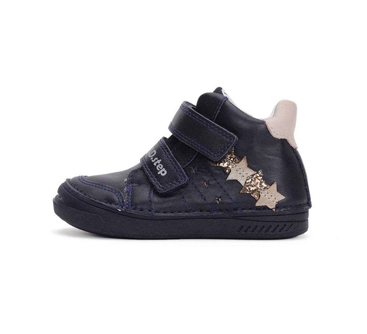 D.D.Step pantofi fete cu scai Royal blue cu stelute aurii