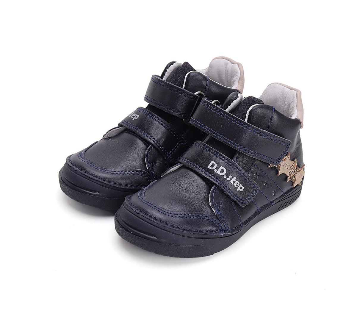 D.D.Step pantofi fete cu scai Royal blue cu stelute aurii Imagine principală a produsului