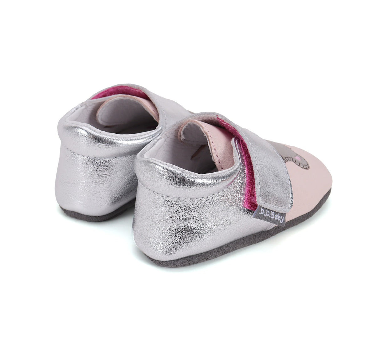 D.D.Step pantofi fete cu talpa moale 18-23 Daisy Pink cu ursulet