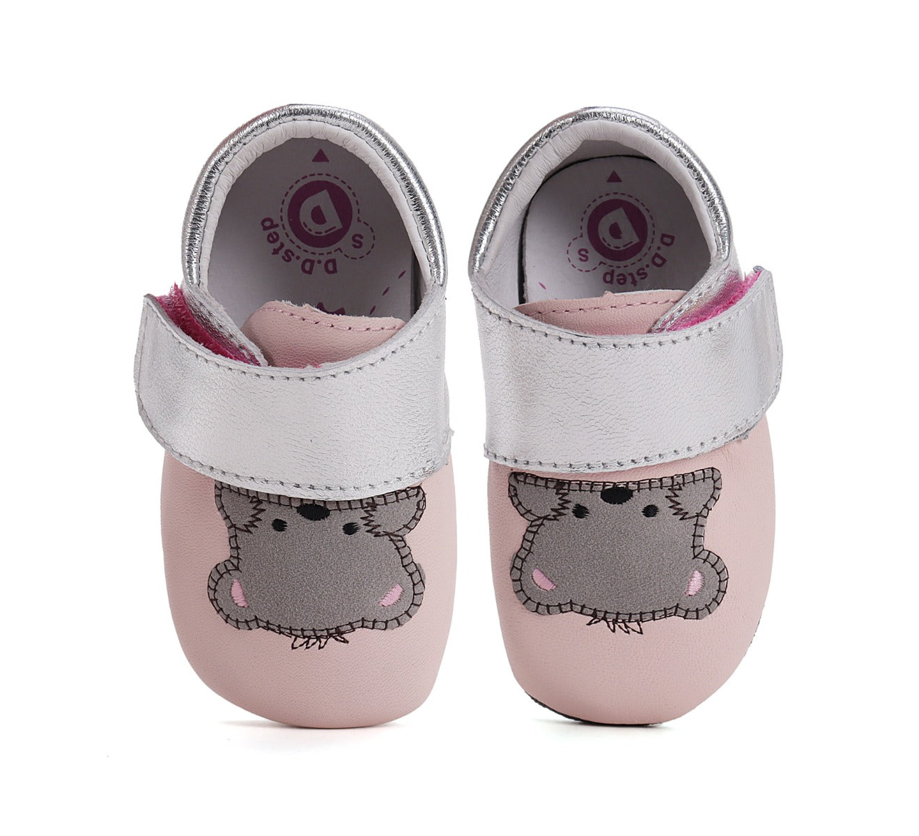 D.D.Step pantofi fete cu talpa moale S-L Daisy Pink cu ursulet Imagine secundară a produsului