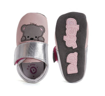 D.D.Step pantofi fete cu talpa moale 18-23 Daisy Pink cu ursulet