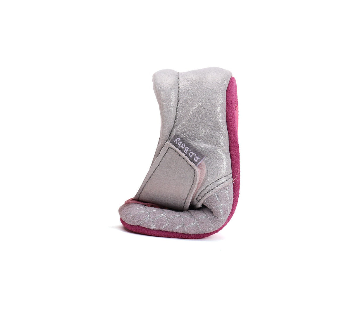 D.D.Step pantofi fete cu talpa moale 18-23 Silver cu calut de mare roz