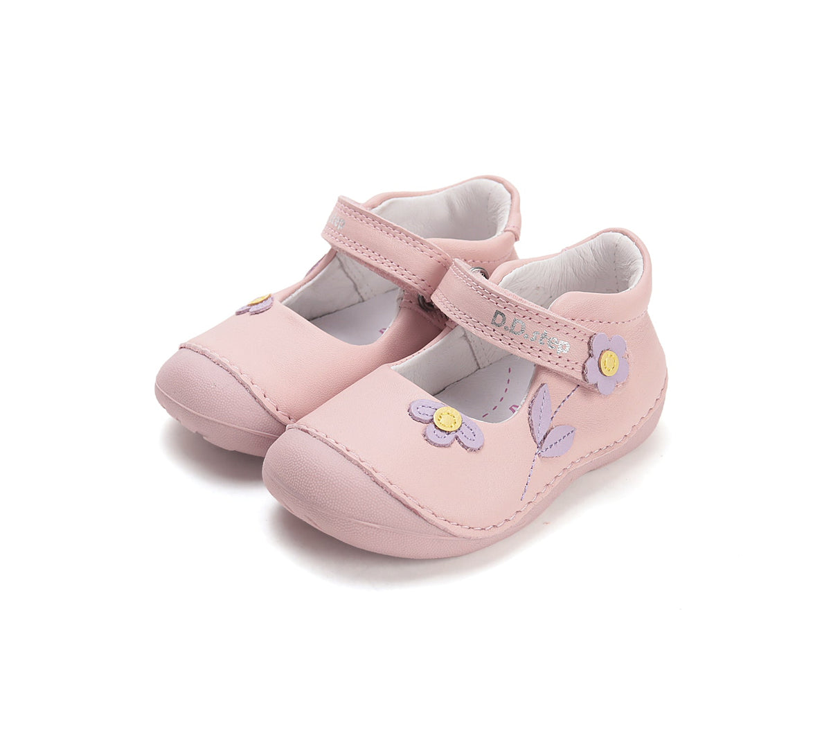 D.D.Step kivágott lány cipő 18-22 Baby Pink virágokkal Fő kép