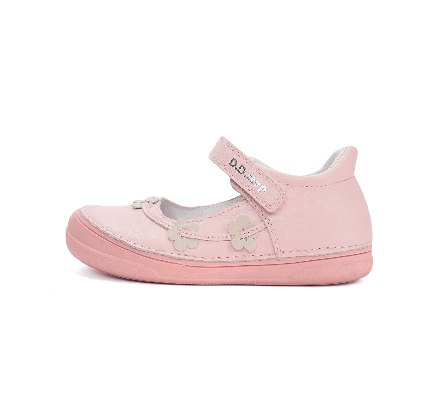 D.D.Step pantofi fete decupati 26-31 Baby Pink cu flori Imagine secundară a produsului