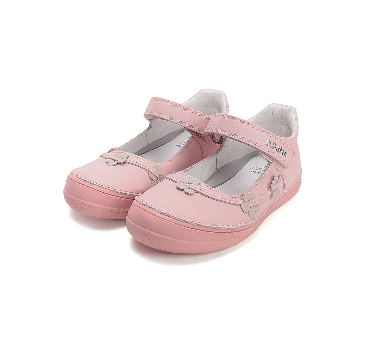 D.D.Step pantofi fete decupati 26-31 Baby Pink cu flori Imagine principală a produsului