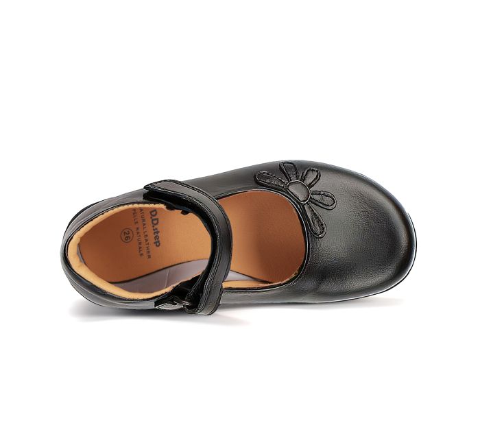 D.D.Step pantofi fete decupati 26-31 Black cu floare