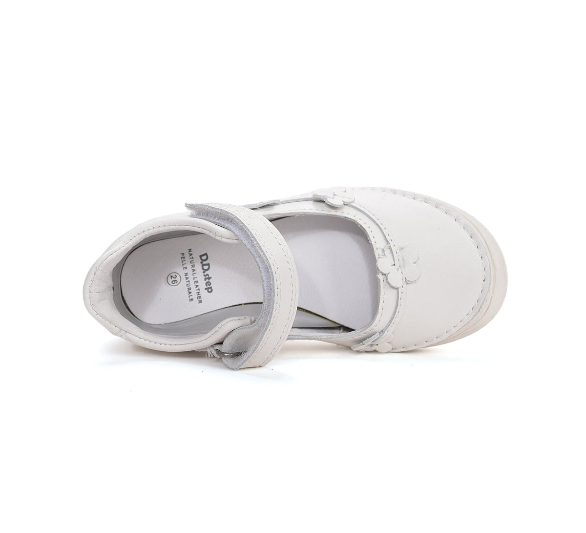 D.D.Step pantofi fete decupati 26-37 White cu floricele