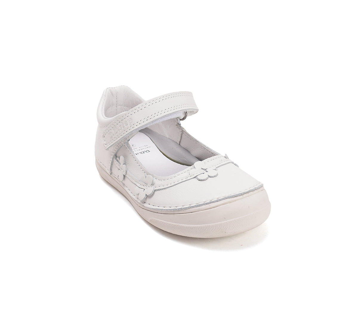 D.D.Step pantofi fete decupati 26-37 White cu floricele