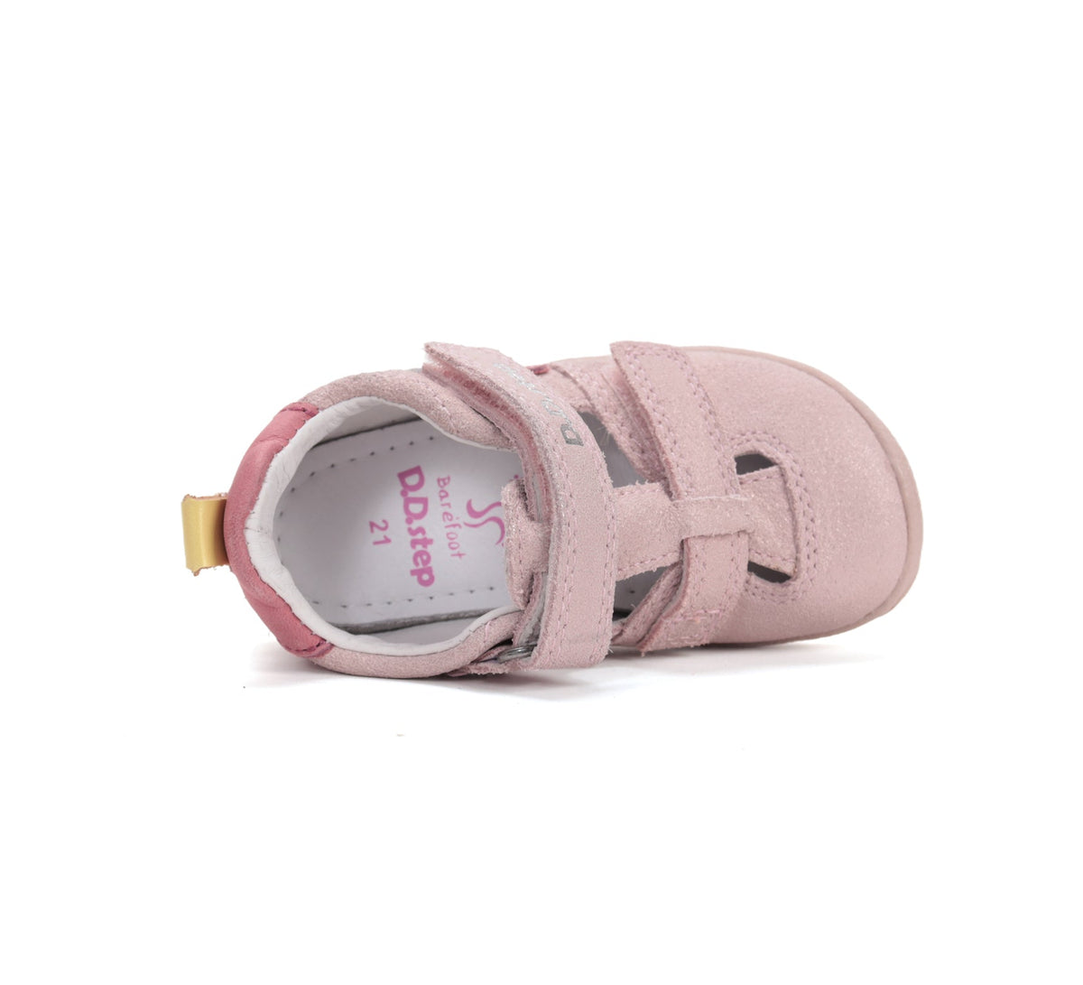 D.D.Step pantofi fete decupati Barefoot 20-25 Baby Pink cu dungi colorate
