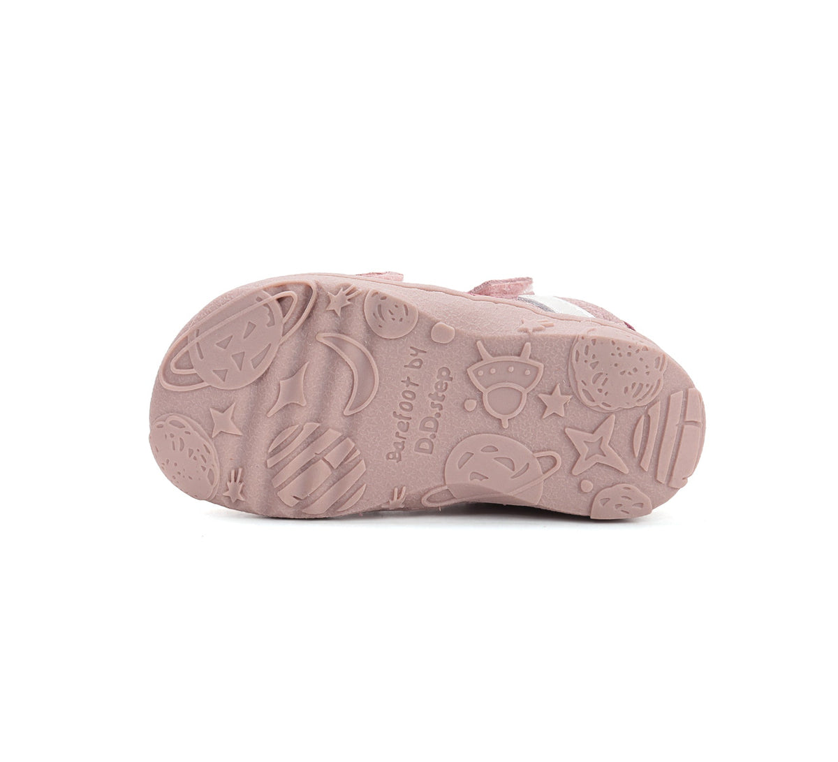D.D.Step pantofi fete decupati Barefoot 20-25 Baby Pink cu dungi colorate