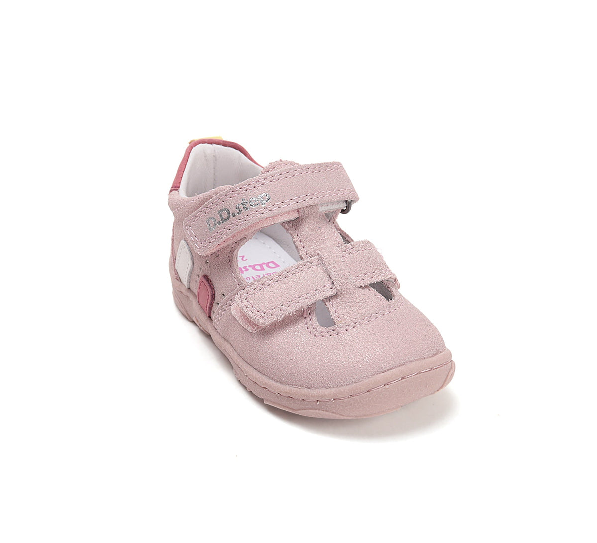 D.D.Step pantofi fete decupati Barefoot 20-25 Baby Pink cu dungi colorate