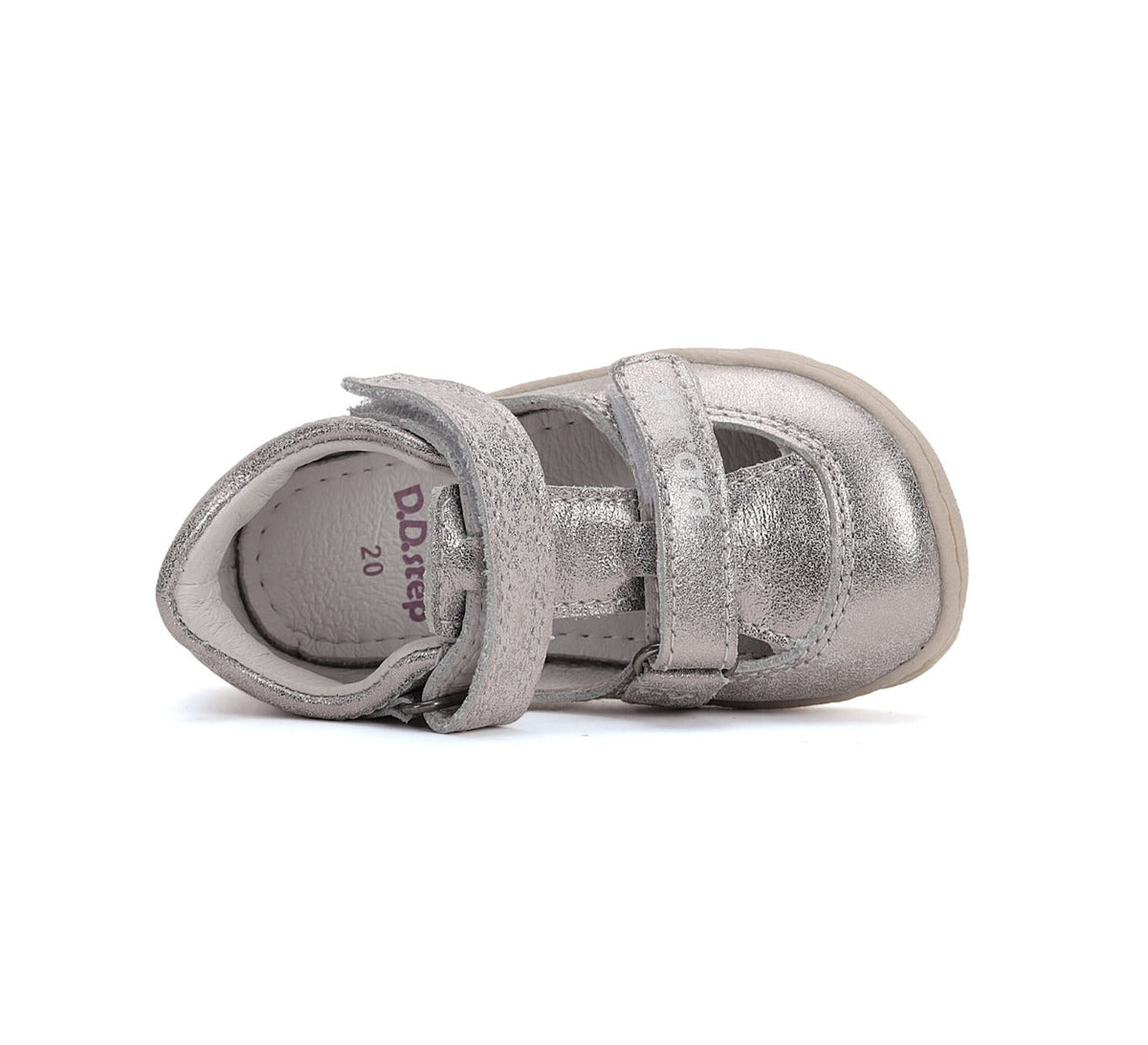D.D.Step pantofi fete decupati Barefoot 20-25 Silver