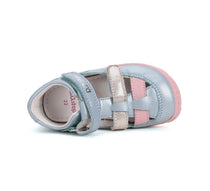 D.D.Step pantofi fete decupati Barefoot 20-25 Sky Blue cu roz