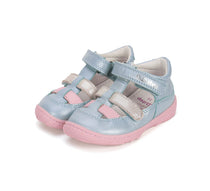 D.D.Step pantofi fete decupati Barefoot 20-25 Sky Blue cu roz