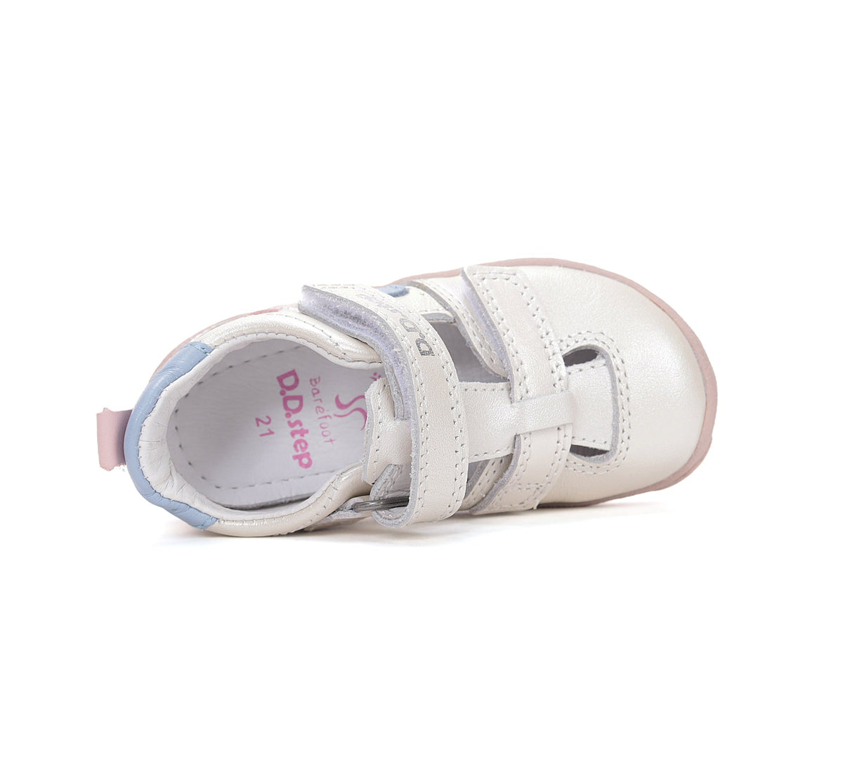 D.D.Step kivágott lány barefoot cipő 20-25 Fehér színes csíkokkal