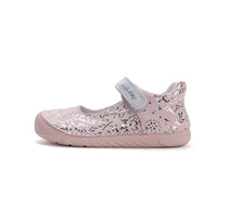 D.D.Step pantofi fete decupati Barefoot 22-33 Baby Pink cu flori printate