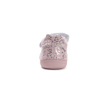 D.D.Step pantofi fete decupati Barefoot 22-33 Baby Pink cu flori printate