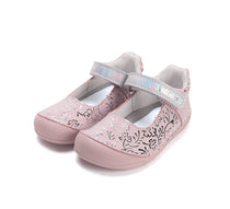 D.D.Step pantofi fete decupati Barefoot 22-33 Baby Pink cu flori printate