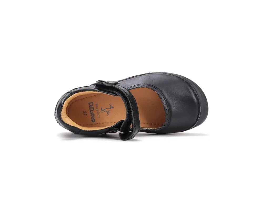 D.D.Step pantofi fete decupati Barefoot 25-30 Black cu fluturas
