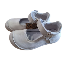 D.D.Step pantofi fete decupati Barefoot 25-30 White cu fluturas