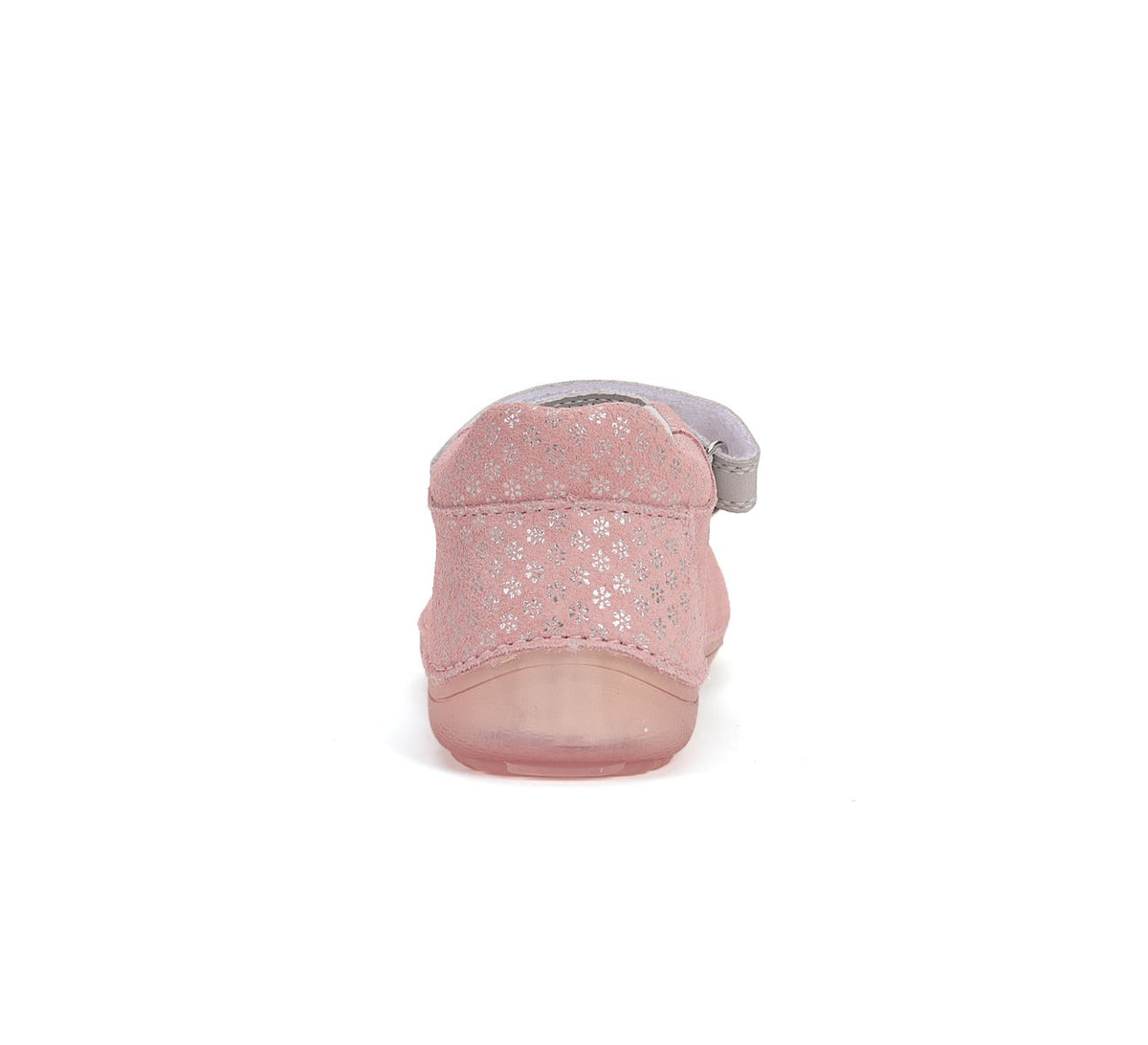 D.D.Step pantofi fete decupati Barefoot 26-31 Metallic pInk cu floricele