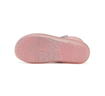 D.D.Step pantofi fete decupati Barefoot 26-31 Metallic pInk cu floricele