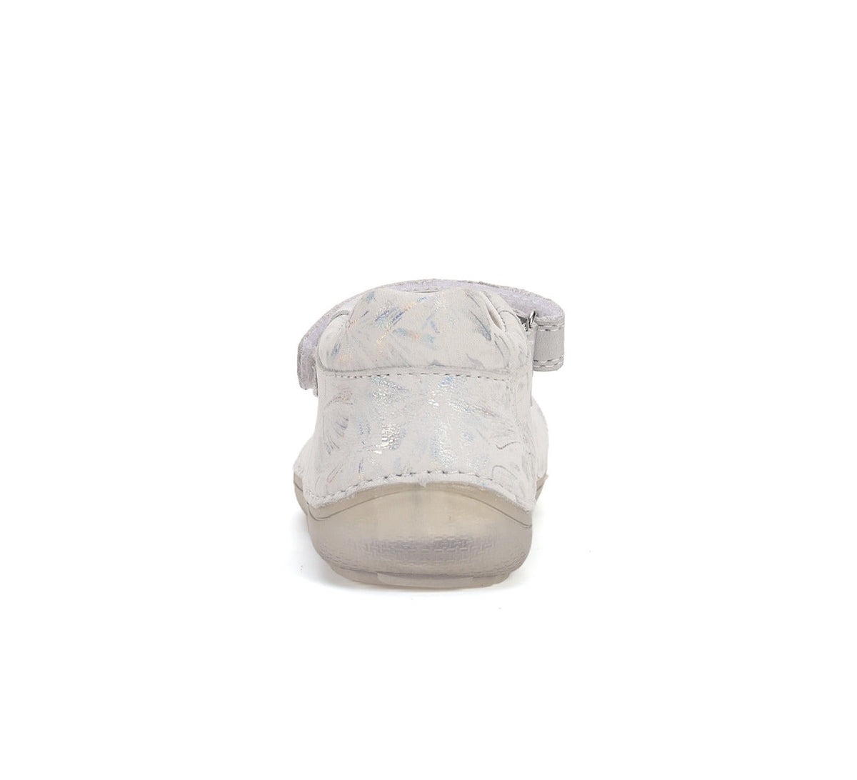 D.D.Step pantofi fete decupati Barefoot 26-31 Silver cu floricele