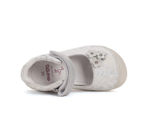 D.D.Step pantofi fete decupati Barefoot 26-31 Silver cu floricele