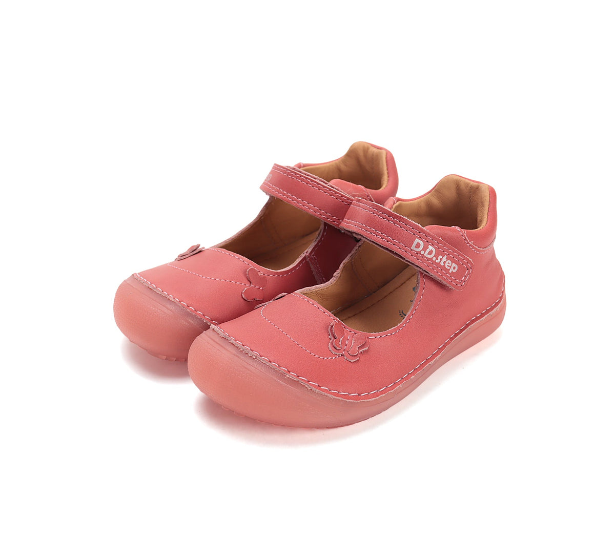 D.D.Step pantofi fete decupati Barefoot 26-31 Strawberry cu fluturasi