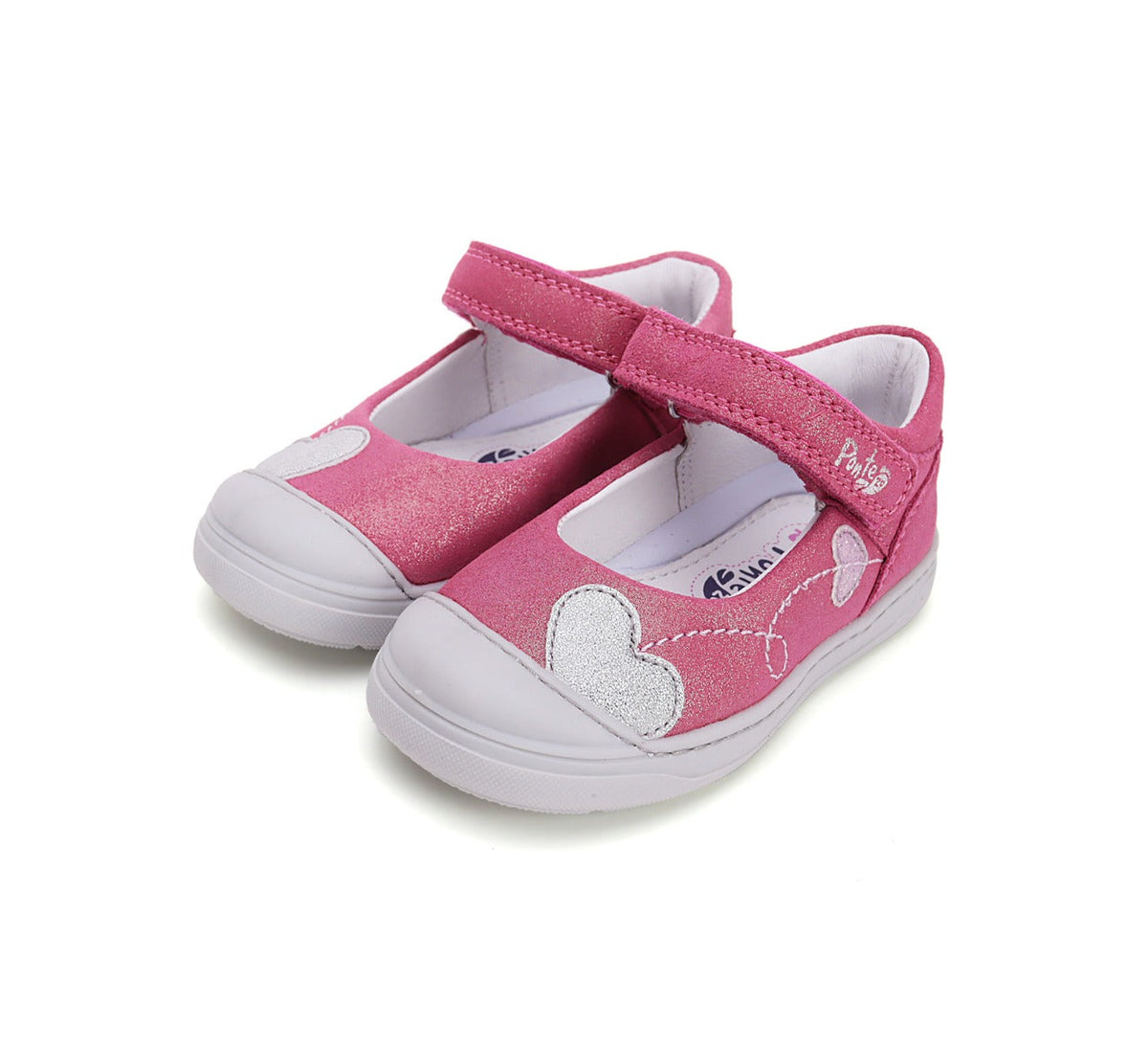 D.D.Step pantofi fete decupati Ponte20 supinati 22-27 Dark Pink cu inimioare Fő kép