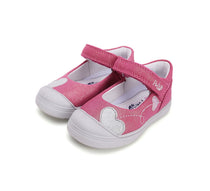 D.D.Step pantofi fete decupati Ponte20 supinati 22-27 Dark Pink cu inimioare