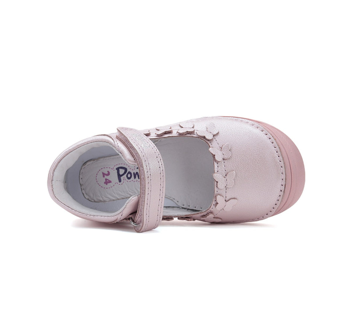 D.D.Step pantofi fete decupati Ponte20 supinati 24-29 Baby Pink cu fluturasi