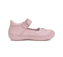 D.D.Step Ponte20 kivágott lánycipő szupinált 30-35 Baby Pink szívecskékkel