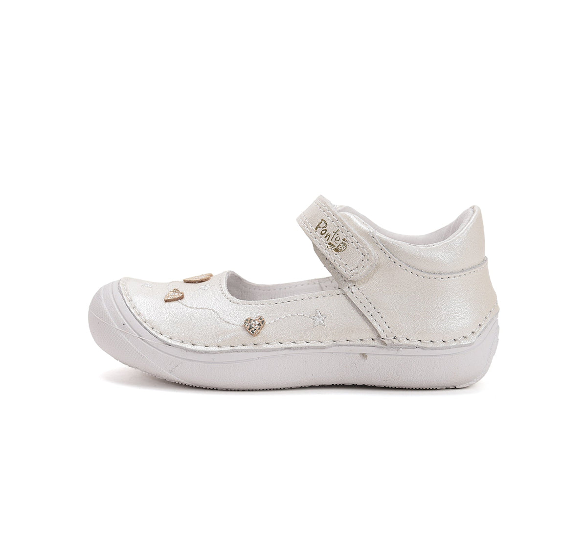 D.D.Step pantofi fete decupati Ponte20 supinati 30-35 Pearl cu inimioare