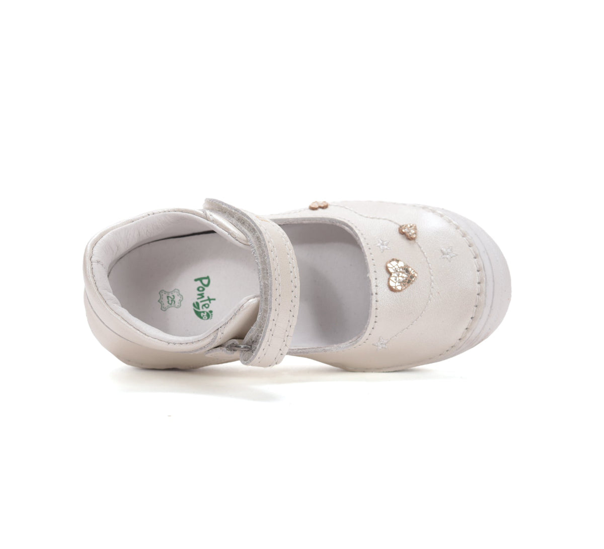 D.D.Step pantofi fete decupati Ponte20 supinati 30-35 Pearl cu inimioare