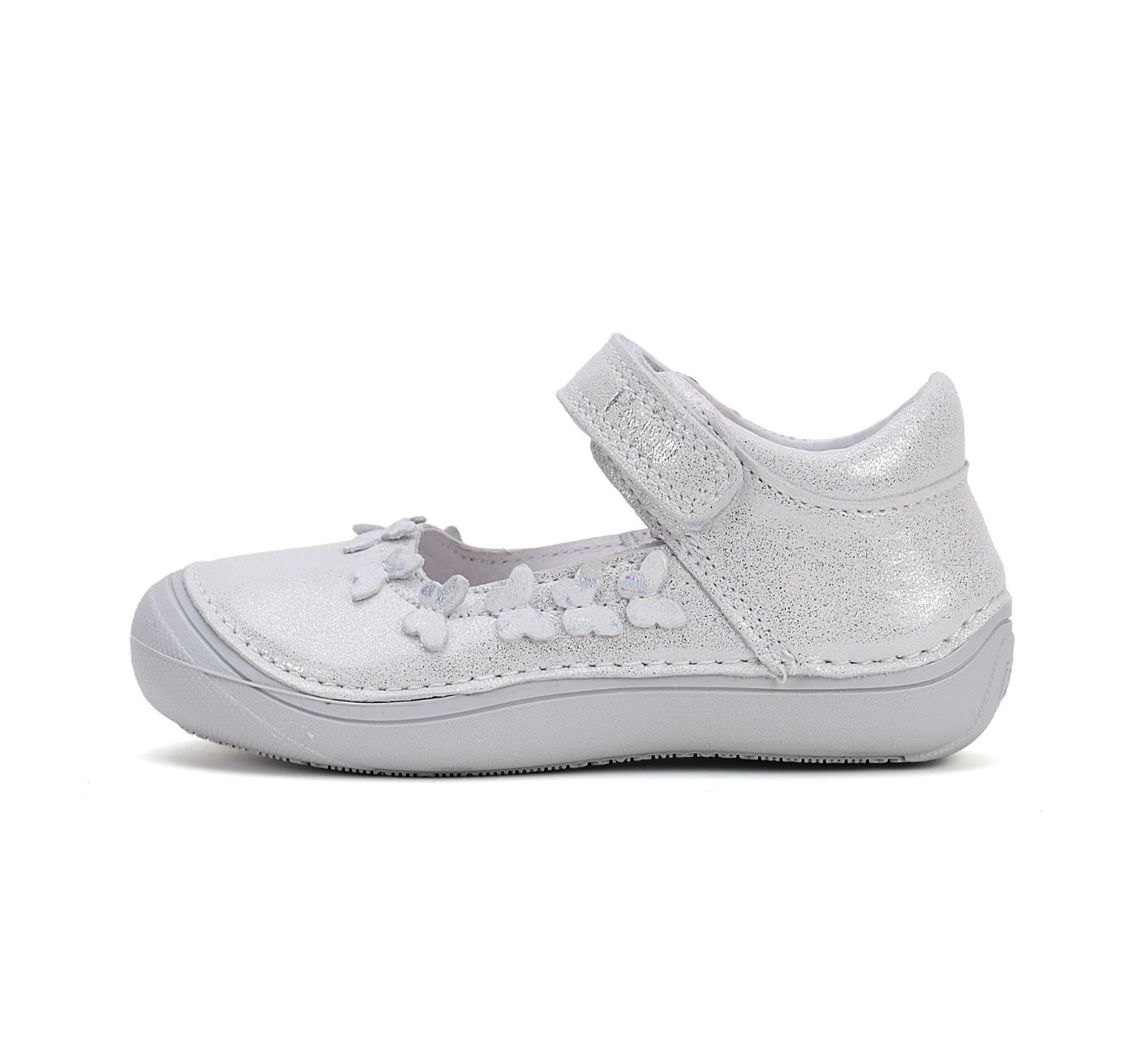 D.D.Step pantofi fete decupati Ponte20 supinati 30-35 Silver cu fluturasi Imagine secundară a produsului