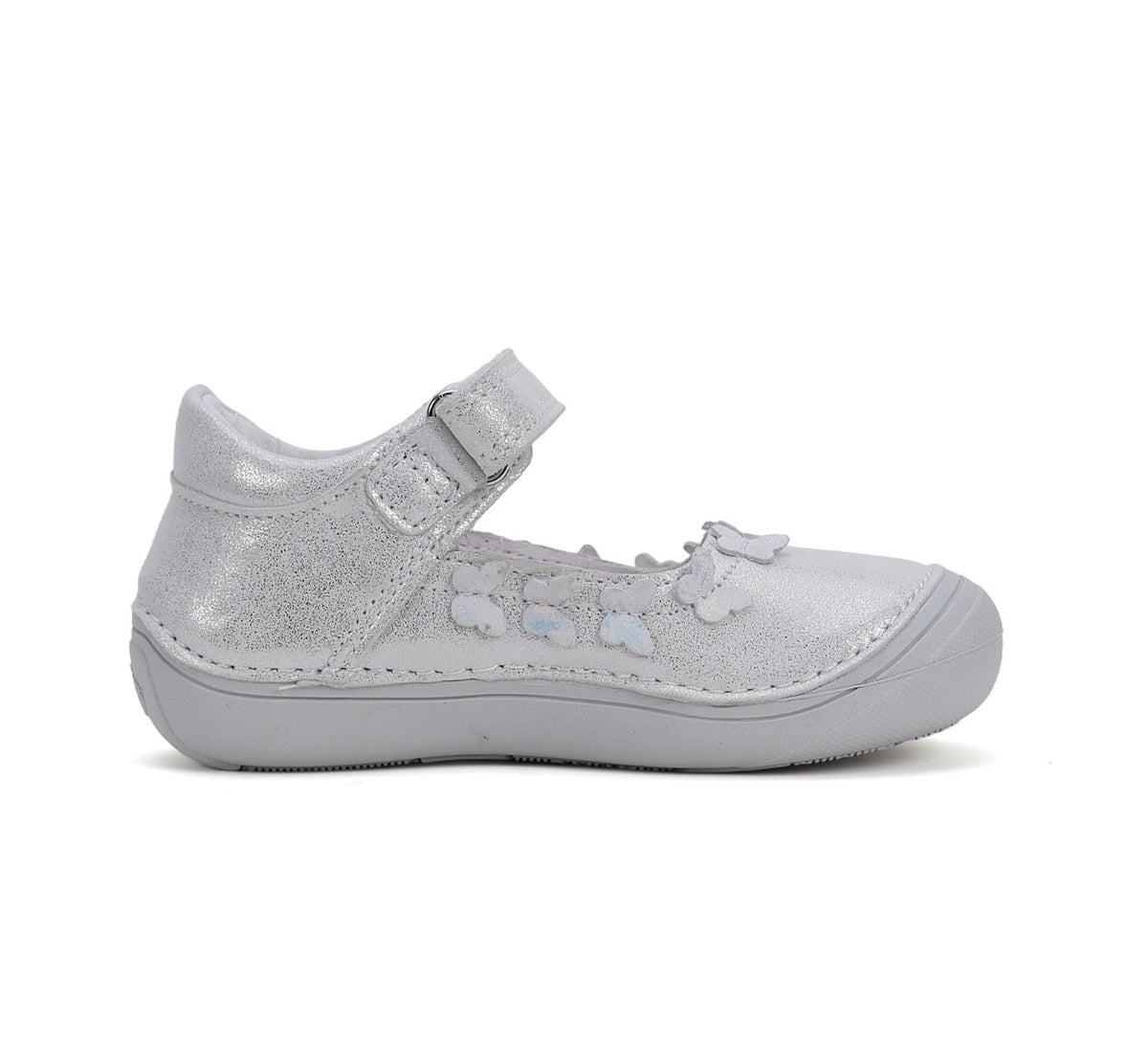 D.D.Step pantofi fete decupati Ponte20 supinati 30-35 Silver cu fluturasi
