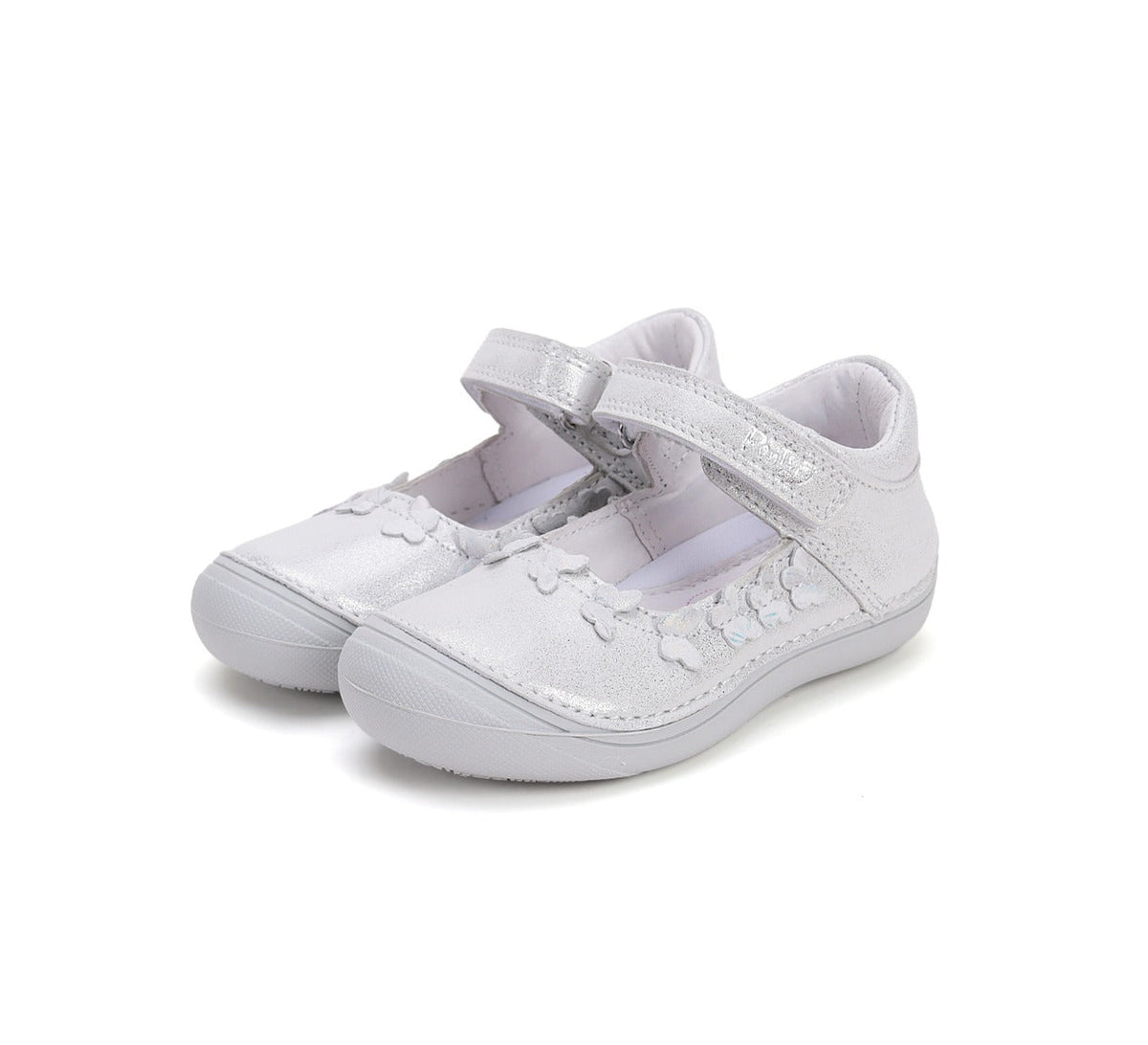 D.D.Step pantofi fete decupati Ponte20 supinati 30-35 Silver cu fluturasi Imagine principală a produsului